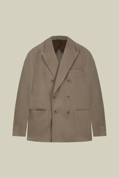 Men’s unlined Double-Breasted jacket in velvet-effect fabric regular fit