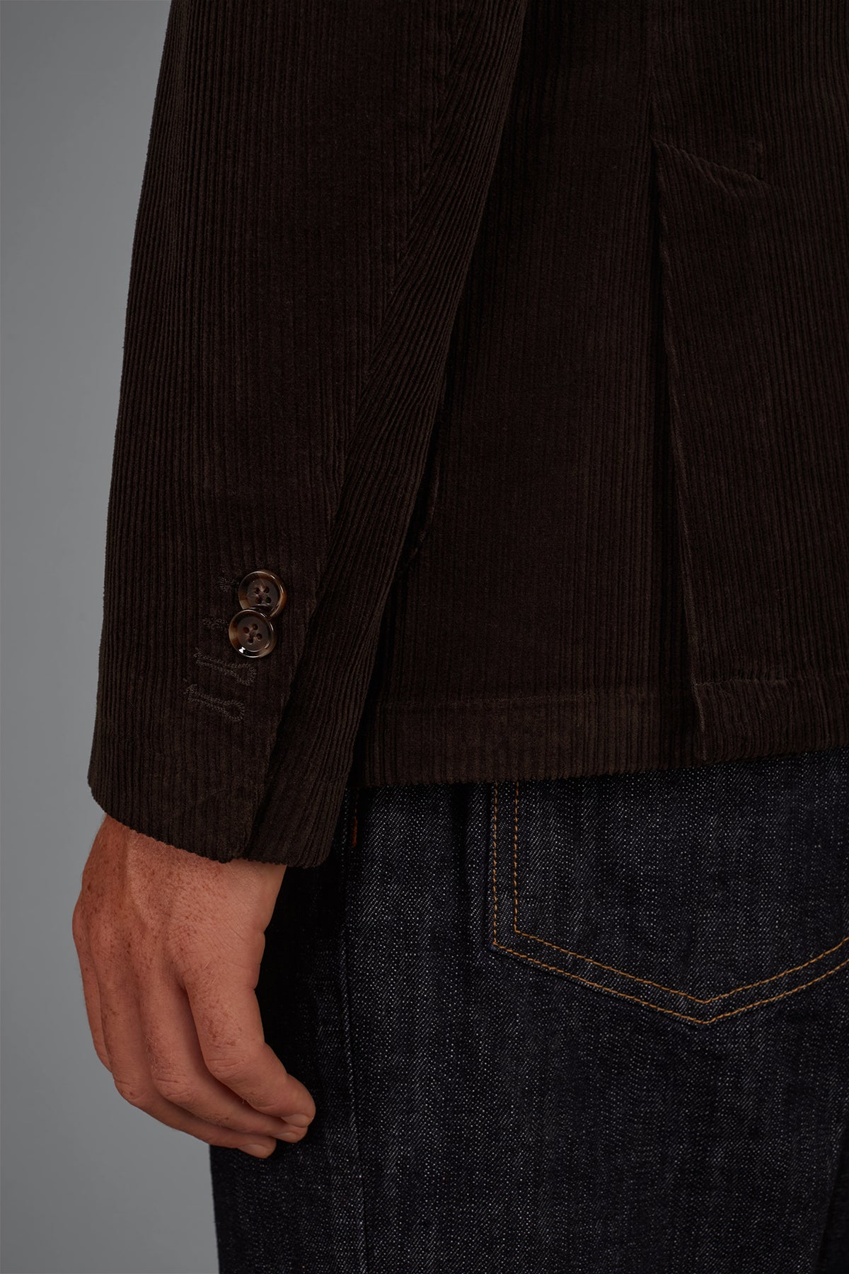 Men’s unlined Double-Breasted corduroy jacket regular fit