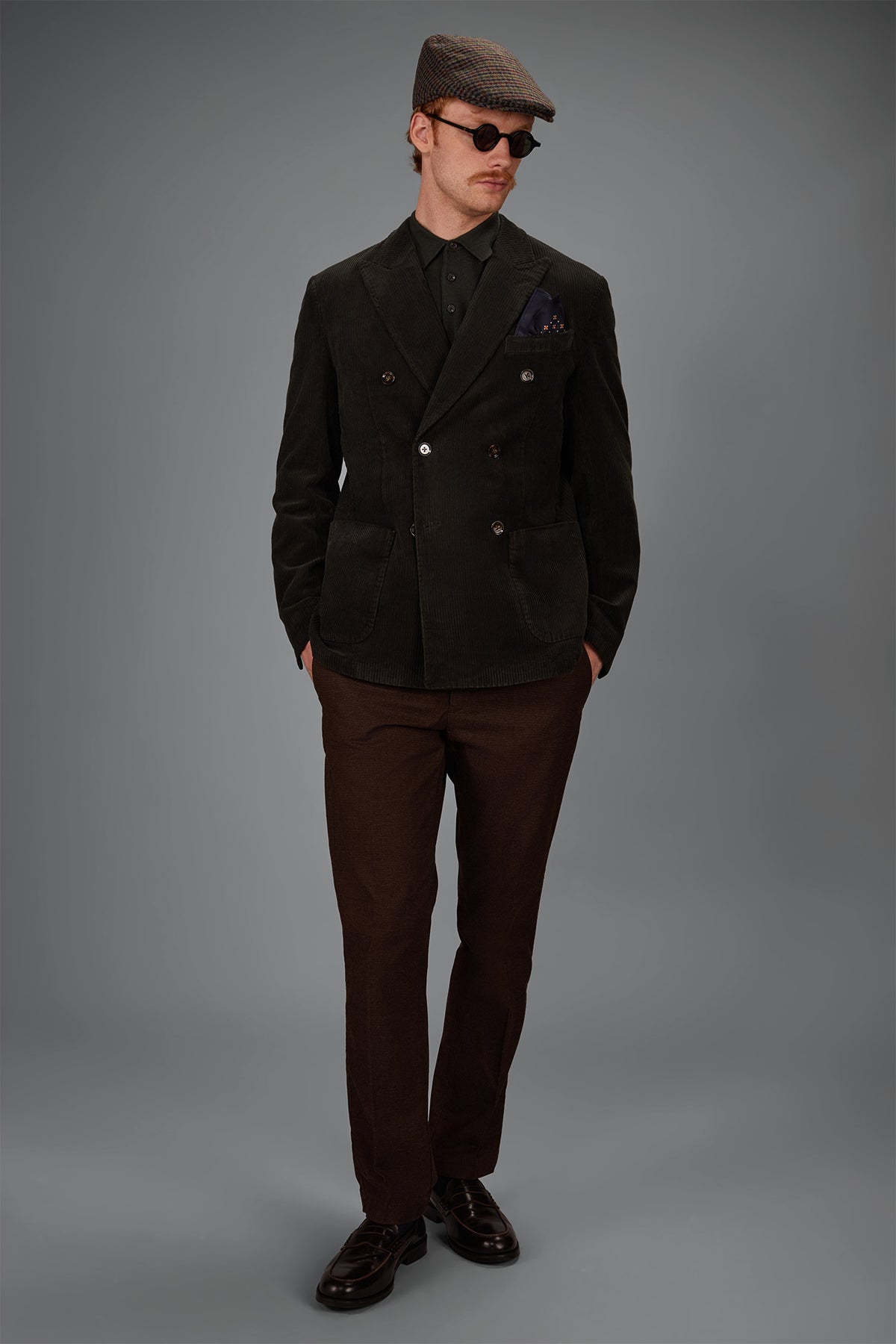 Men’s unlined Double-Breasted corduroy jacket regular fit