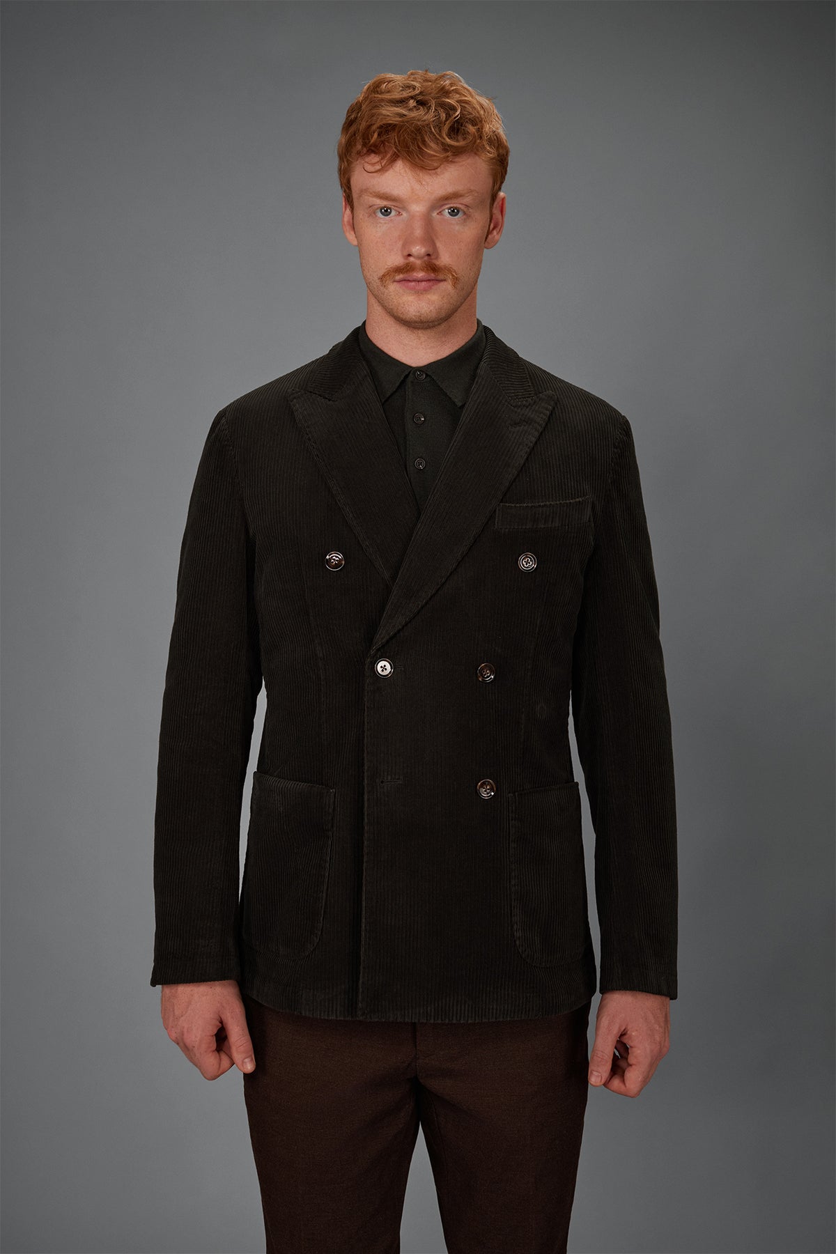 Men’s unlined Double-Breasted corduroy jacket regular fit