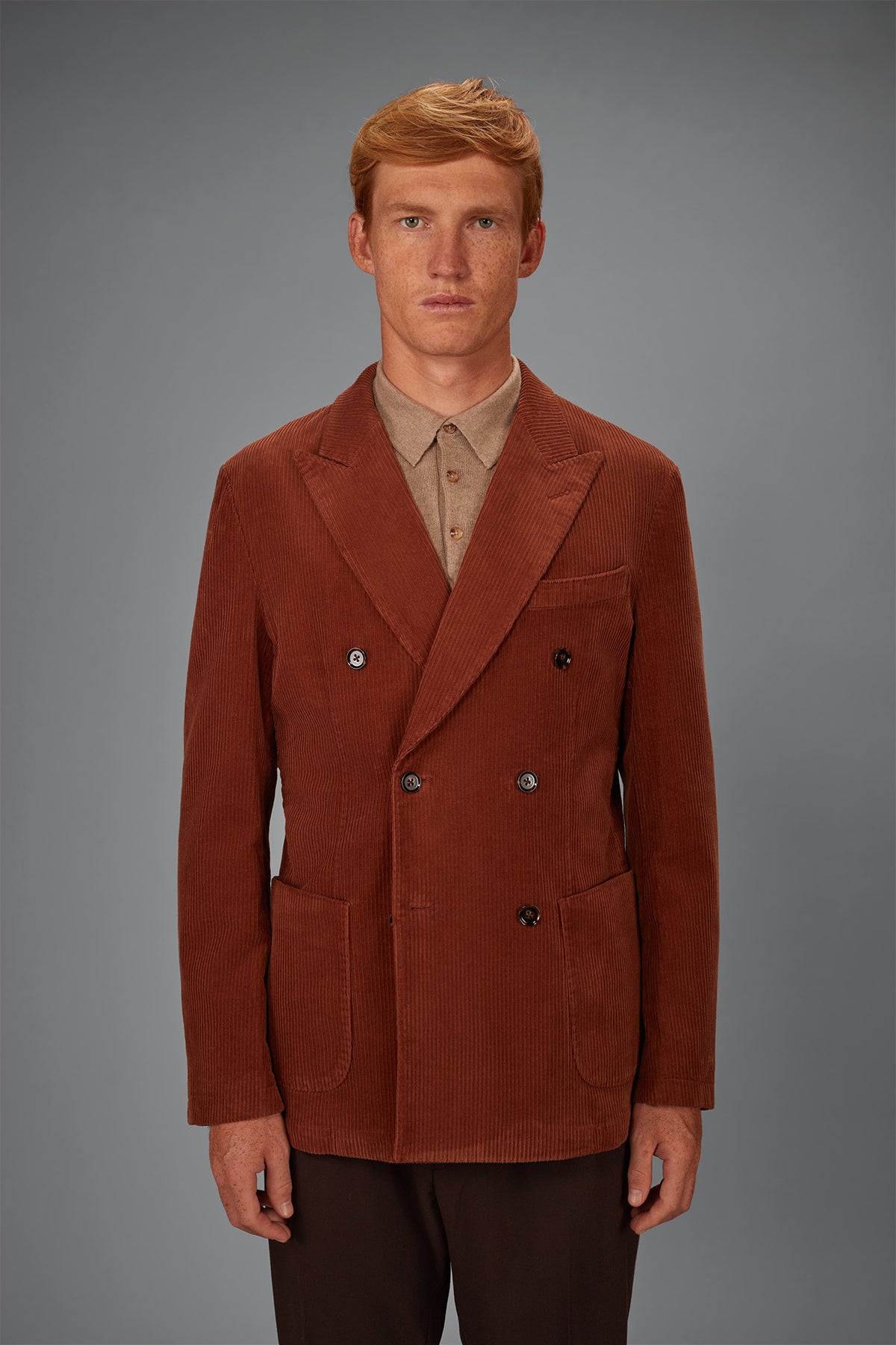 Men’s unlined Double-Breasted corduroy jacket regular fit