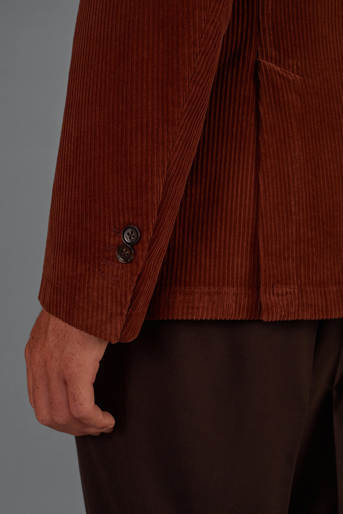 Men’s unlined Double-Breasted corduroy jacket regular fit