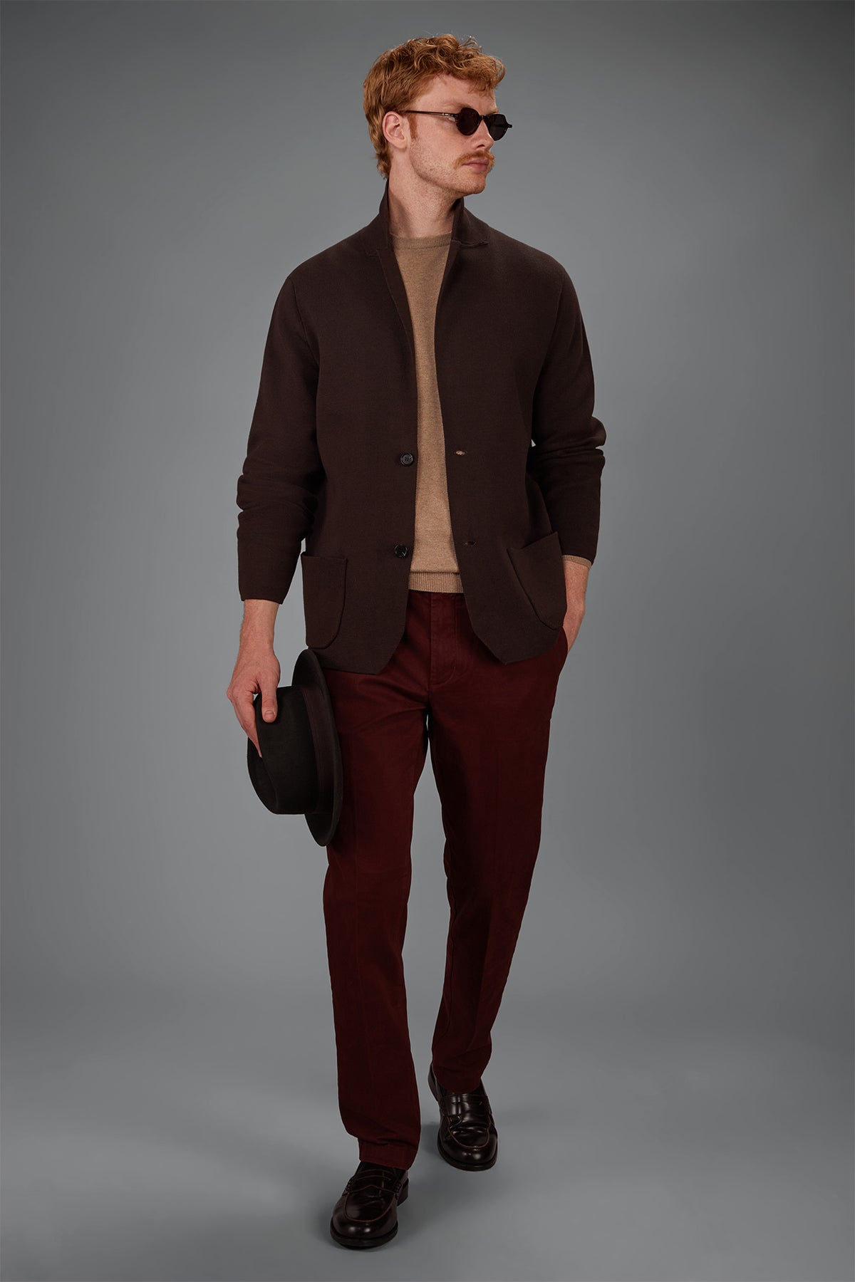 Men’s Single-Breasted Cardigan in 100% Cotton Milano Stitch regular fit