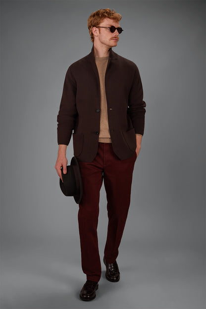 Men’s Single-Breasted Cardigan in 100% Cotton Milano Stitch regular fit