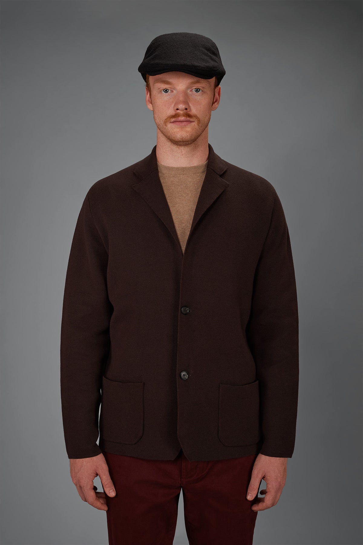 Men’s Single-Breasted Cardigan in 100% Cotton Milano Stitch regular fit