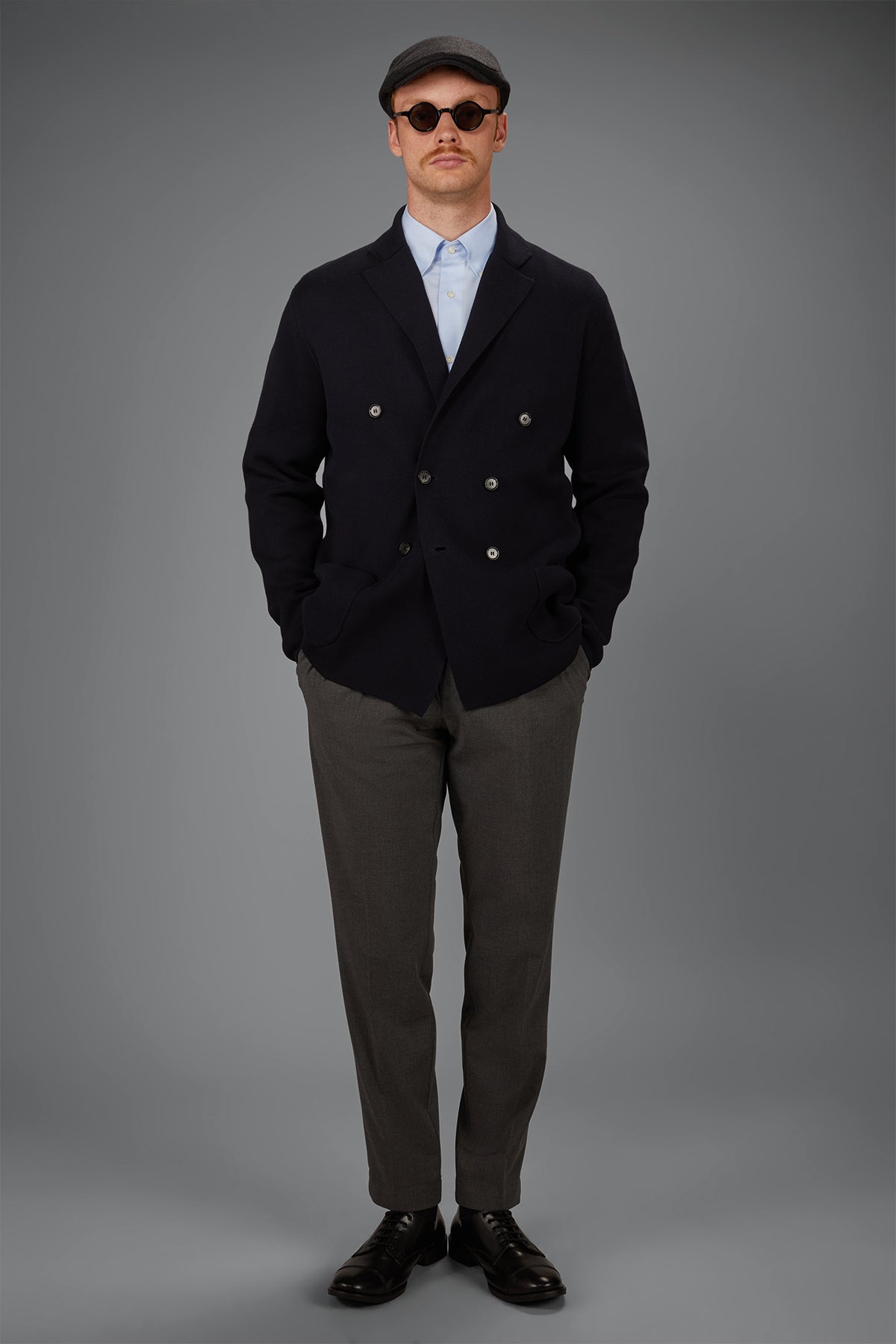 Men’s Double-Breasted Cardigan in 100% cotton Milano Stitch regular fit