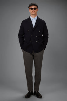 Men’s Double-Breasted Cardigan in 100% cotton Milano Stitch regular fit