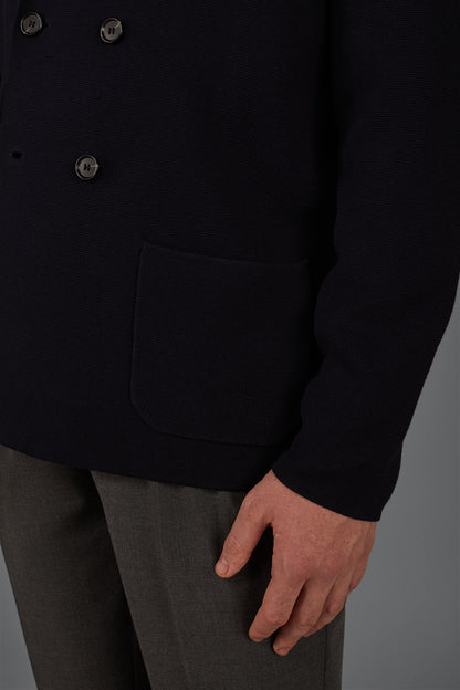 Men’s Double-Breasted Cardigan in 100% cotton Milano Stitch regular fit