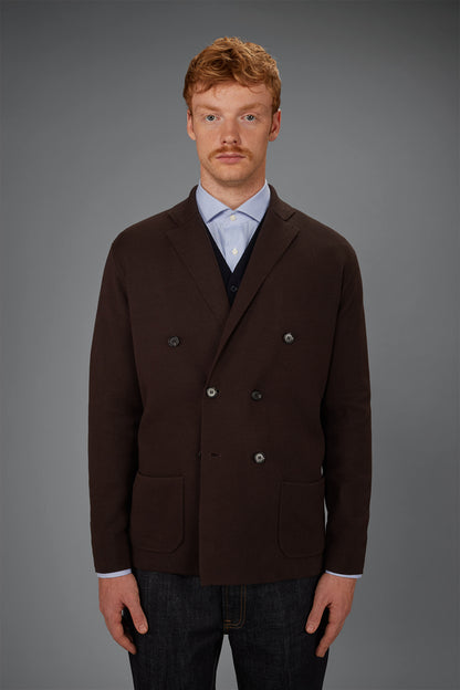 Men’s Double-Breasted Cardigan in 100% cotton Milano Stitch regular fit