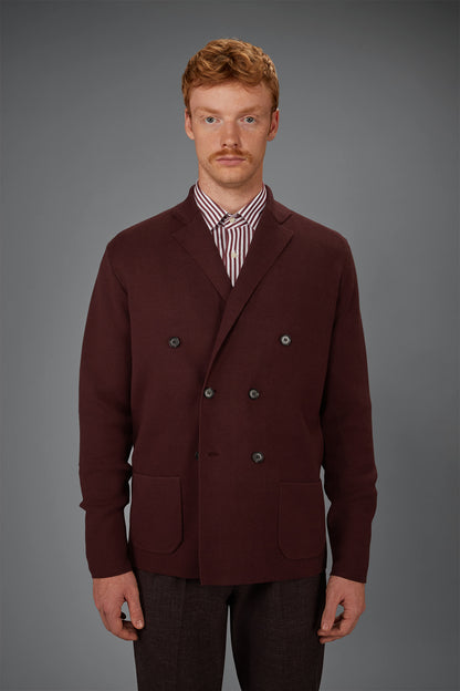 Men’s Double-Breasted Cardigan in 100% cotton Milano Stitch regular fit