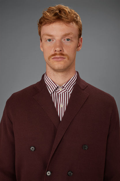 Men’s Double-Breasted Cardigan in 100% cotton Milano Stitch regular fit