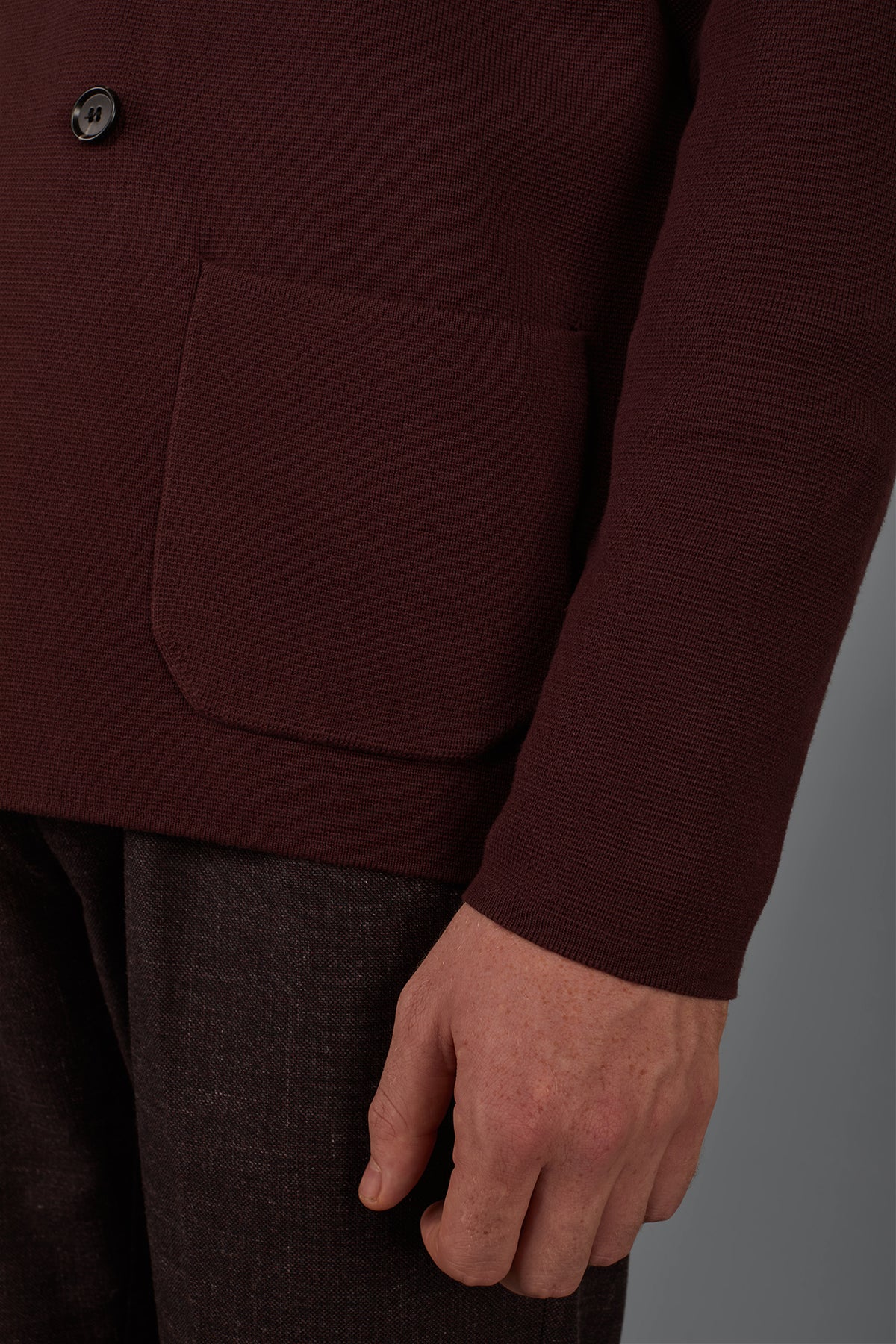 Men’s Double-Breasted Cardigan in 100% cotton Milano Stitch regular fit