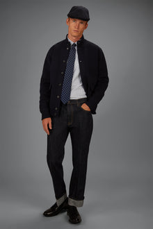Men’s 100% cotton Milano Stitch knitted jacket regular fit