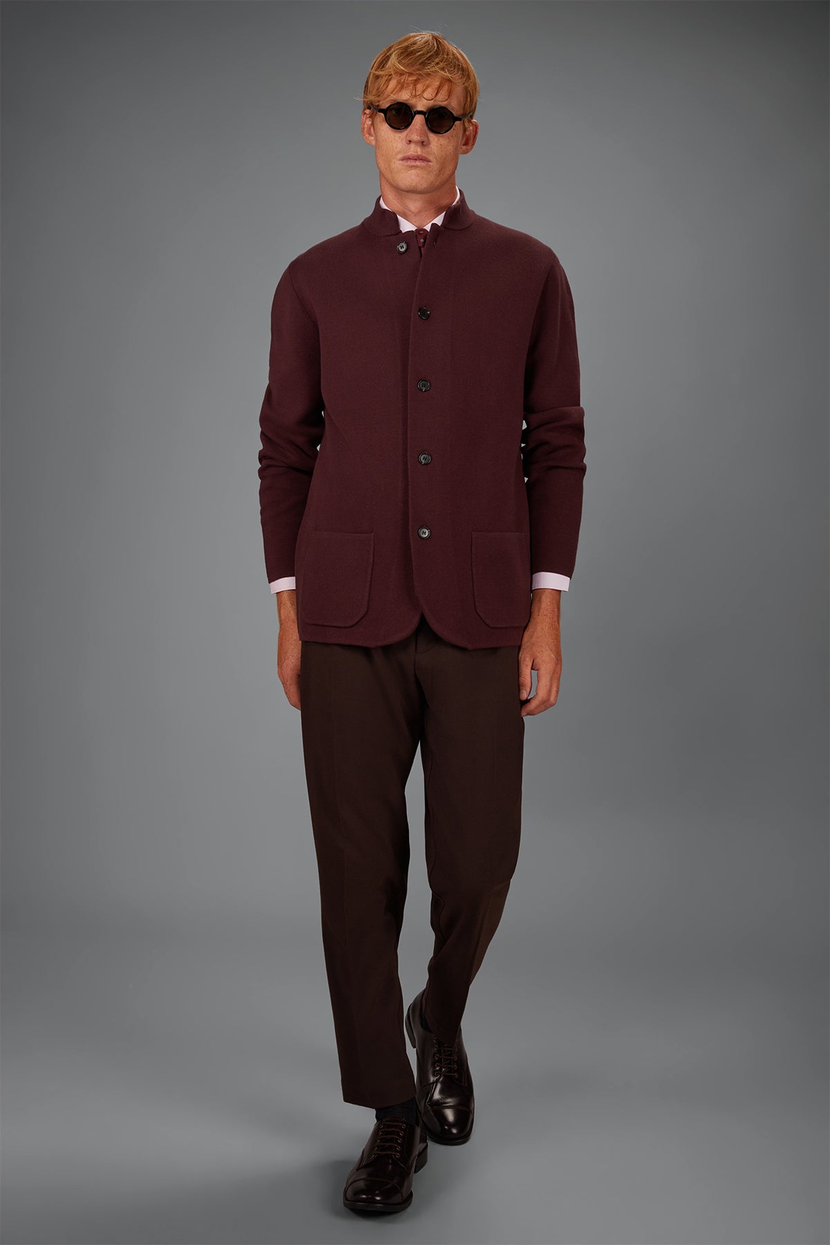 Men’s knitted jacket in 100% cotton regular fit