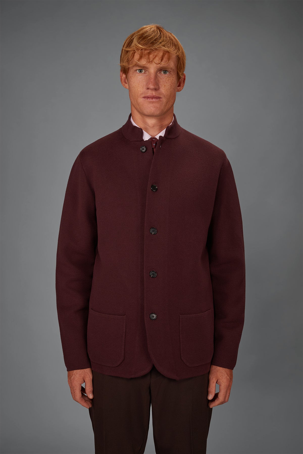 Men’s knitted jacket in 100% cotton regular fit