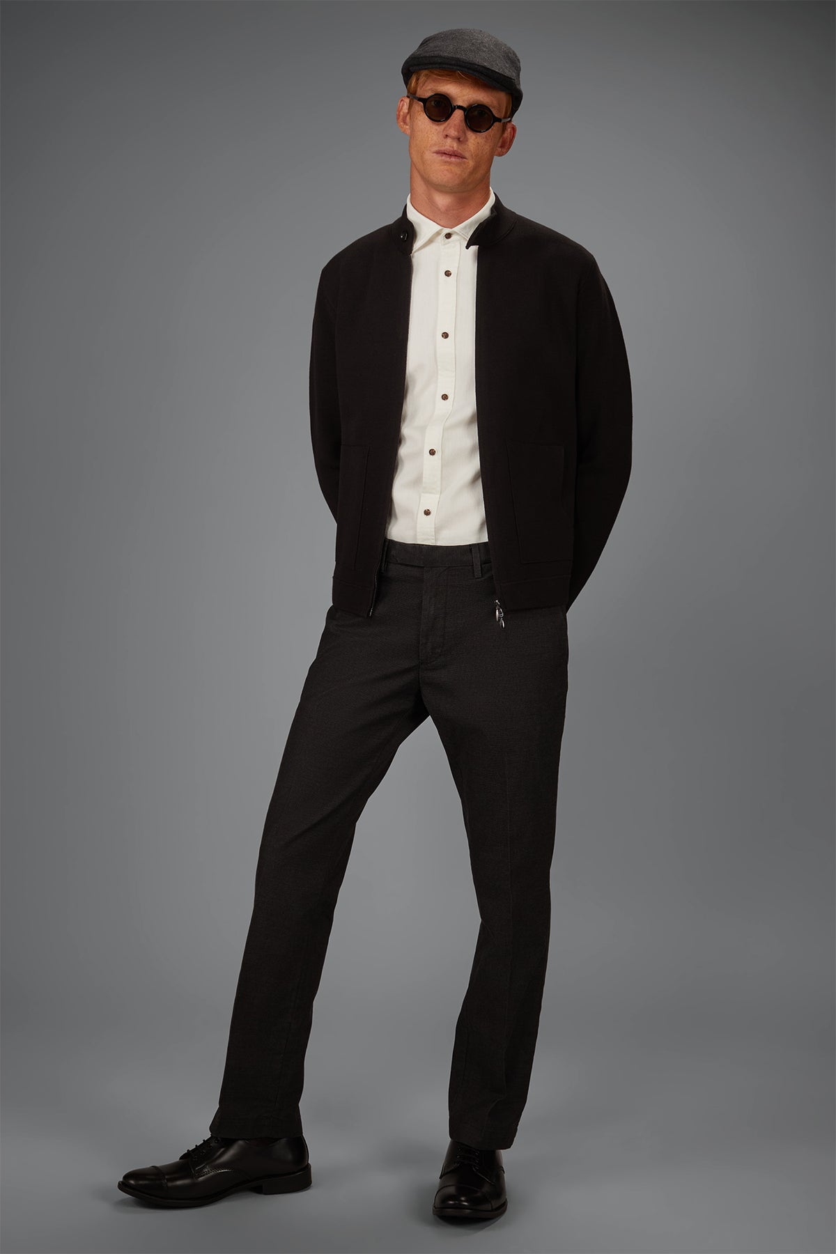 Men’s unlined zip-up knitted jacket in 100% cotton regular fit