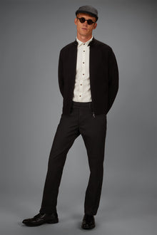 Men’s unlined zip-up knitted jacket in 100% cotton regular fit
