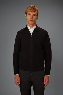 Men’s unlined zip-up knitted jacket in 100% cotton regular fit