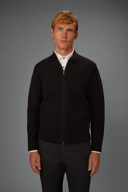 Men’s unlined zip-up knitted jacket in 100% cotton regular fit