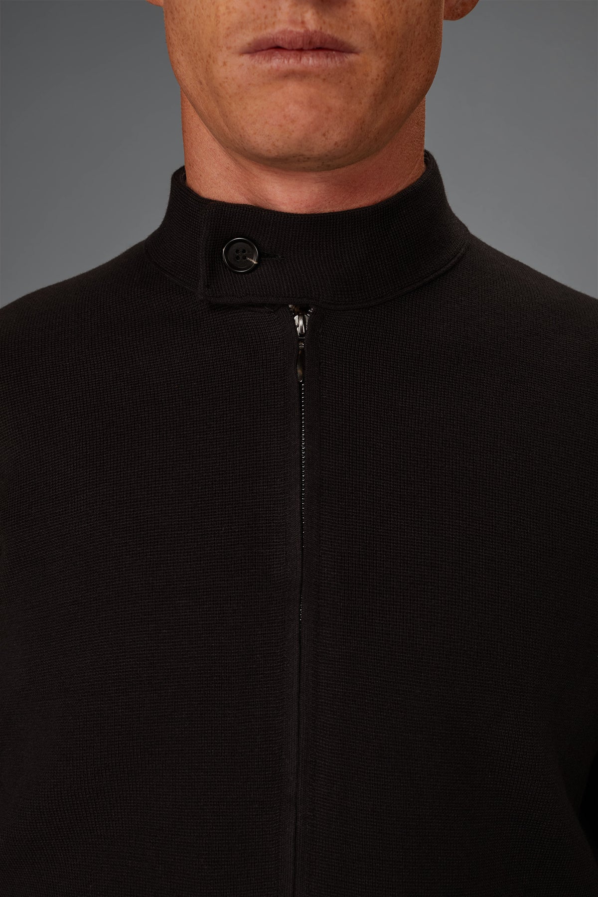 Men’s unlined zip-up knitted jacket in 100% cotton regular fit