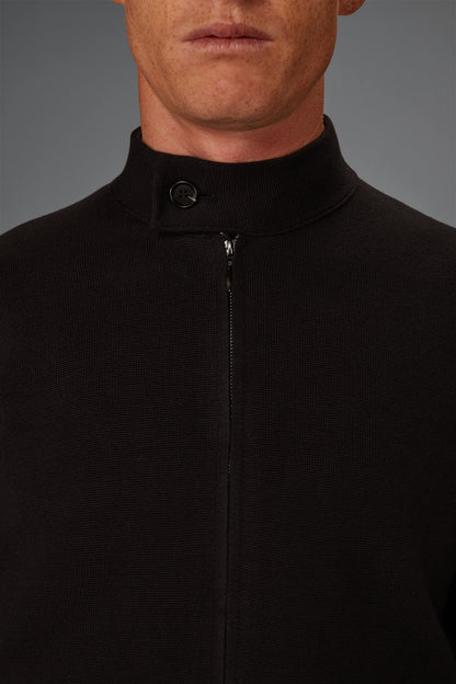 Men’s unlined zip-up knitted jacket in 100% cotton regular fit