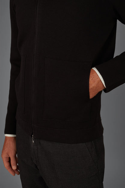 Men’s unlined zip-up knitted jacket in 100% cotton regular fit