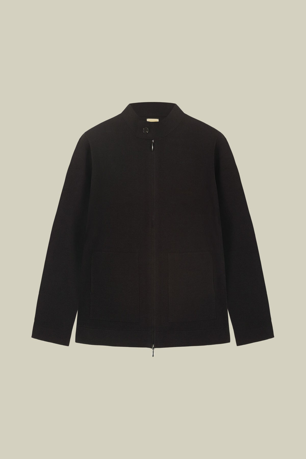 Men’s unlined zip-up knitted jacket in 100% cotton regular fit