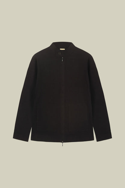 Men’s unlined zip-up knitted jacket in 100% cotton regular fit