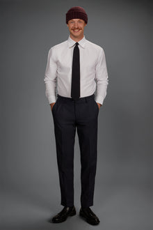 Classic regular-fit chambray trousers