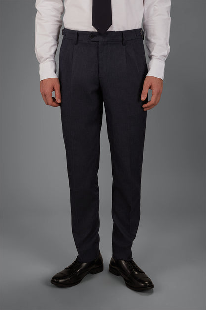 Classic regular-fit chambray trousers