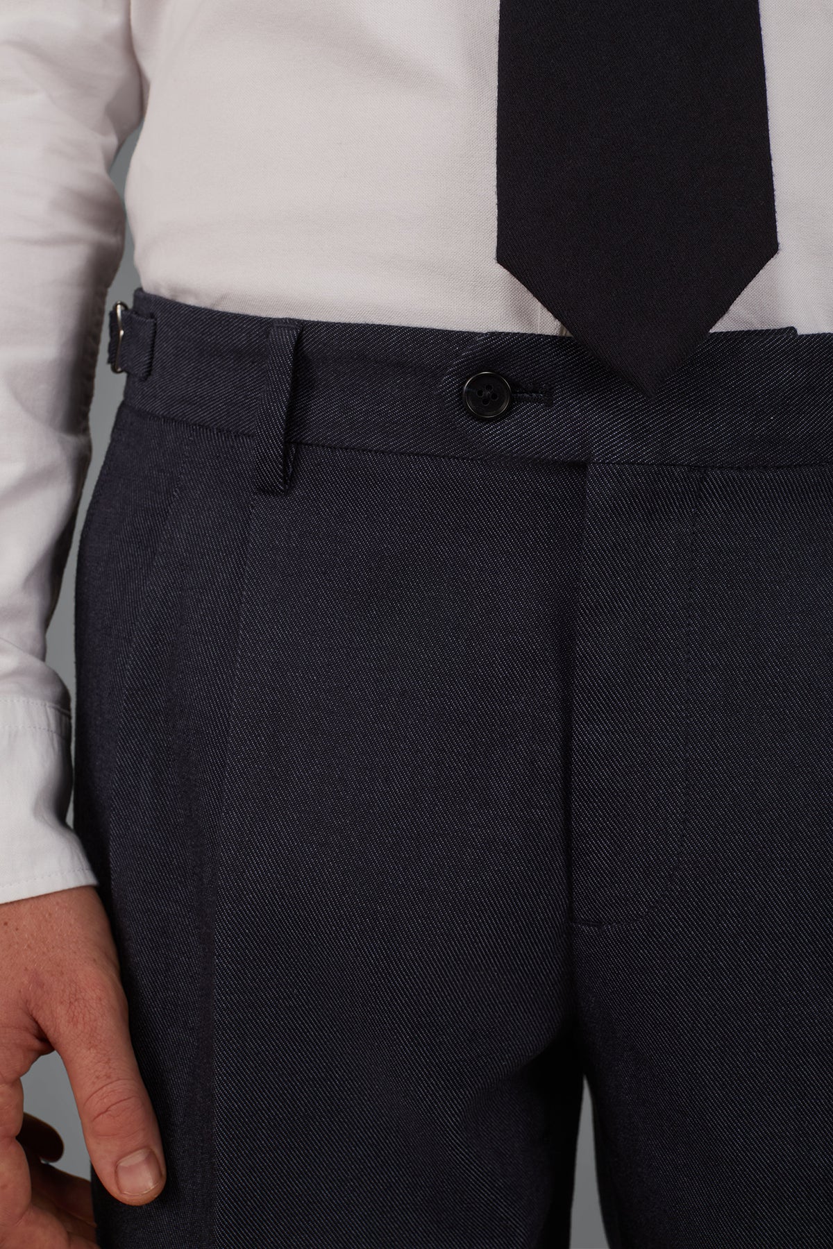 Classic regular-fit chambray trousers