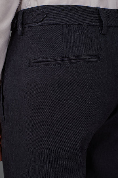 Classic regular-fit chambray trousers