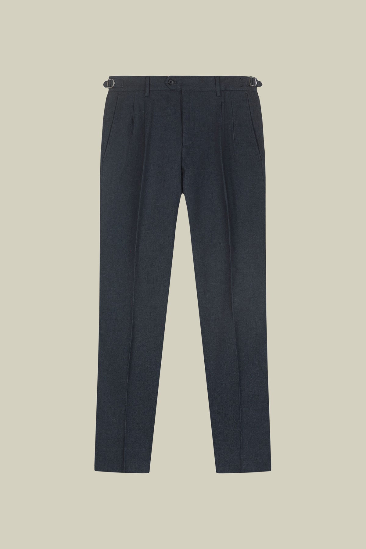 Classic regular-fit chambray trousers