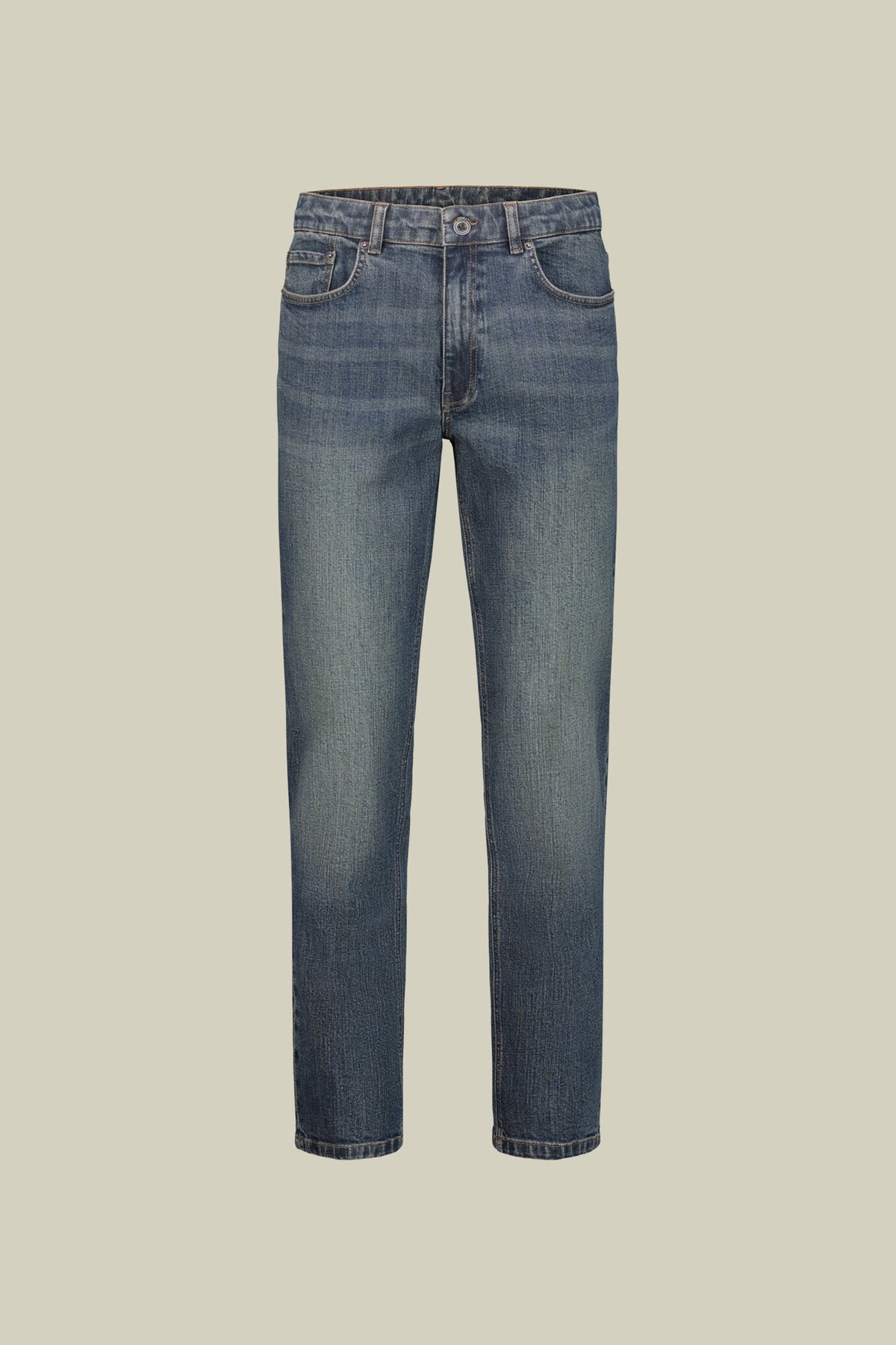Men's 5-pocket jeans in medium denim