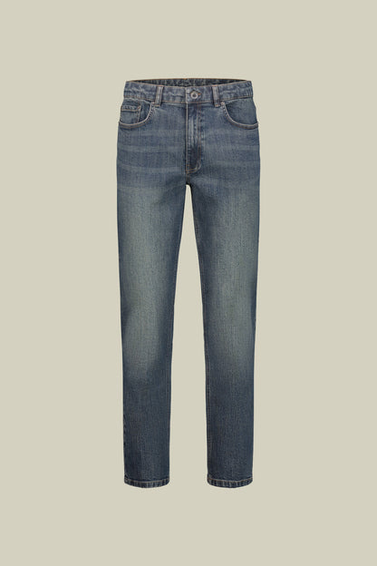 Men's 5-pocket jeans in medium denim