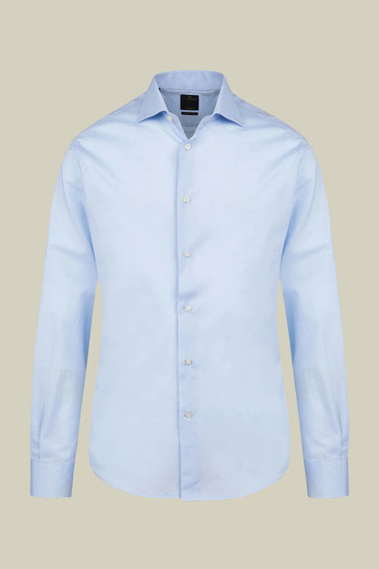 Men's 100% cotton French collar classic shirt stretch slub fabric