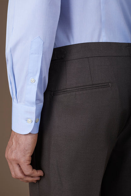Men's 100% cotton French collar classic shirt stretch slub fabric