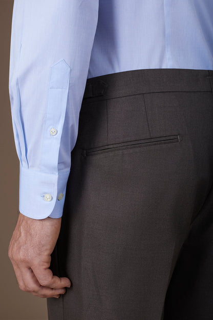 Men's 100% cotton French collar classic shirt stretch slub fabric