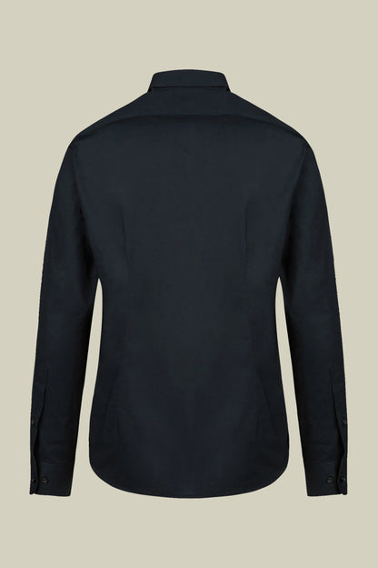 Men's 100% cotton French collar classic shirt stretch slub fabric