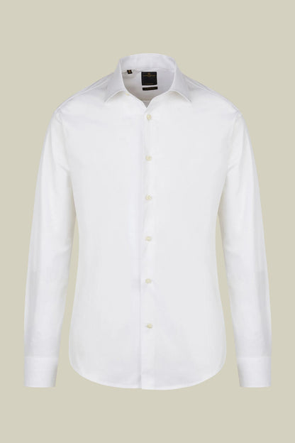 Men's 100% cotton French collar classic shirt stretch slub fabric