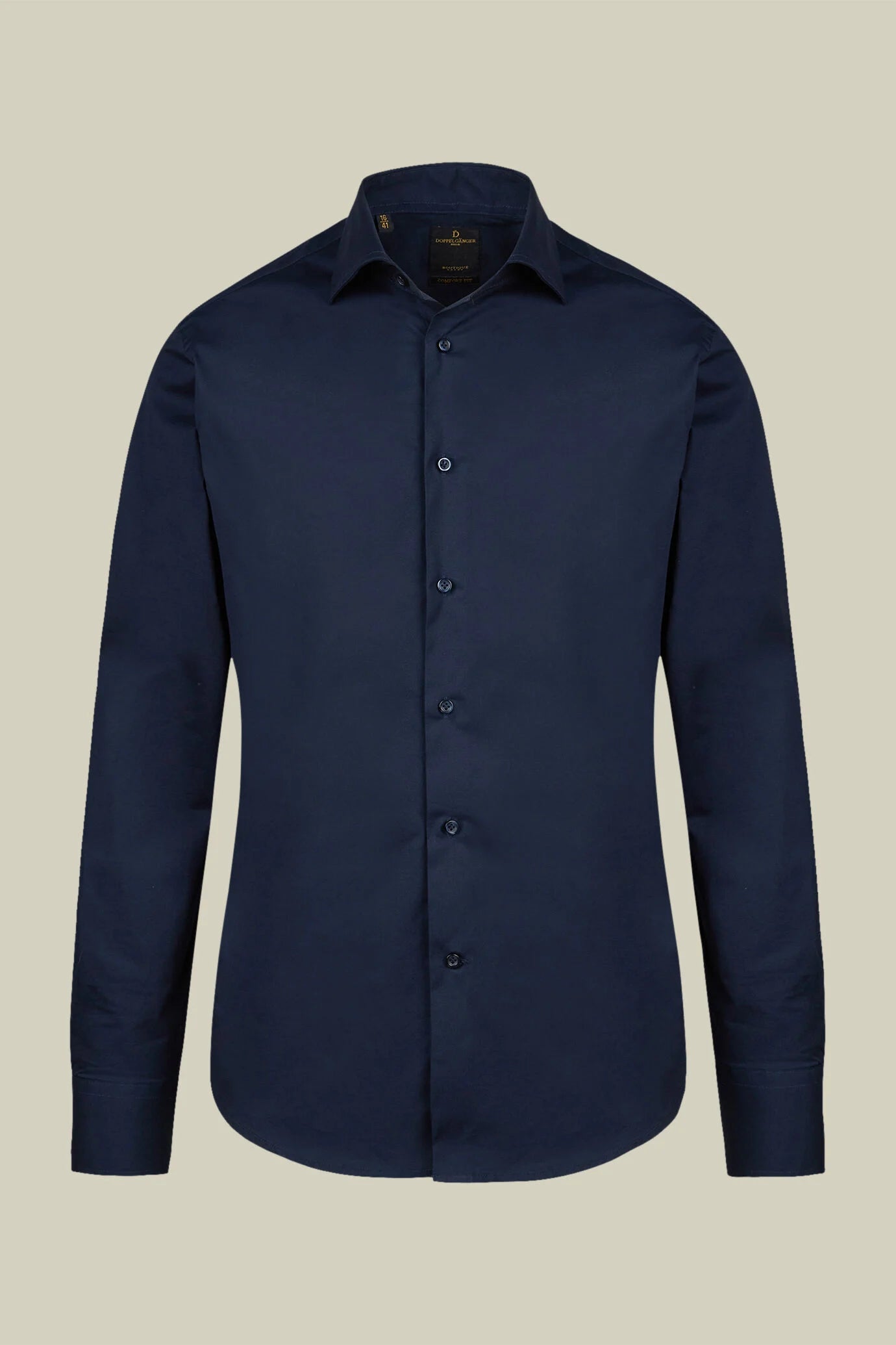 Men's 100% cotton French collar classic shirt stretch slub fabric