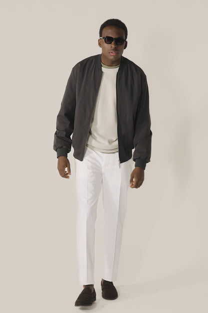 Men's bomber jacket in unlined jersey